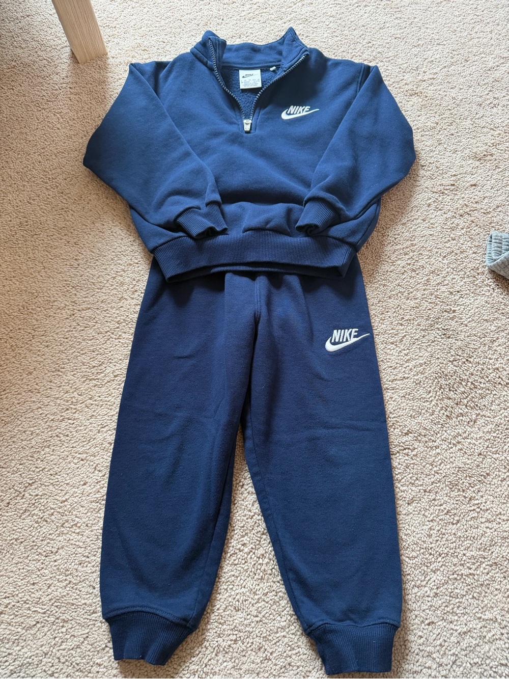 Nike Kids Navy Sweatpants with White Logo - Cozy Joggers